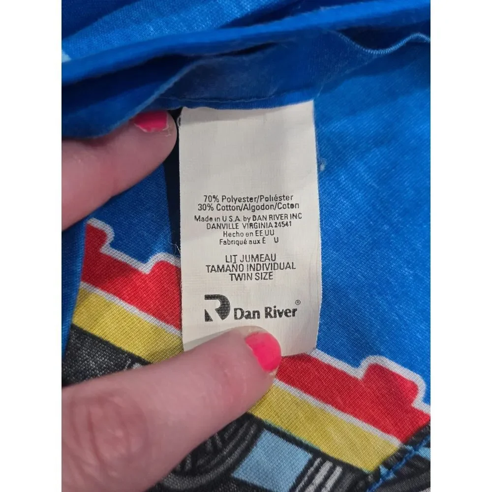 Lot of 3 Thomas‎ and Friends Twin Fitted Flat Sheet Lot Dan River Vtg Blue White